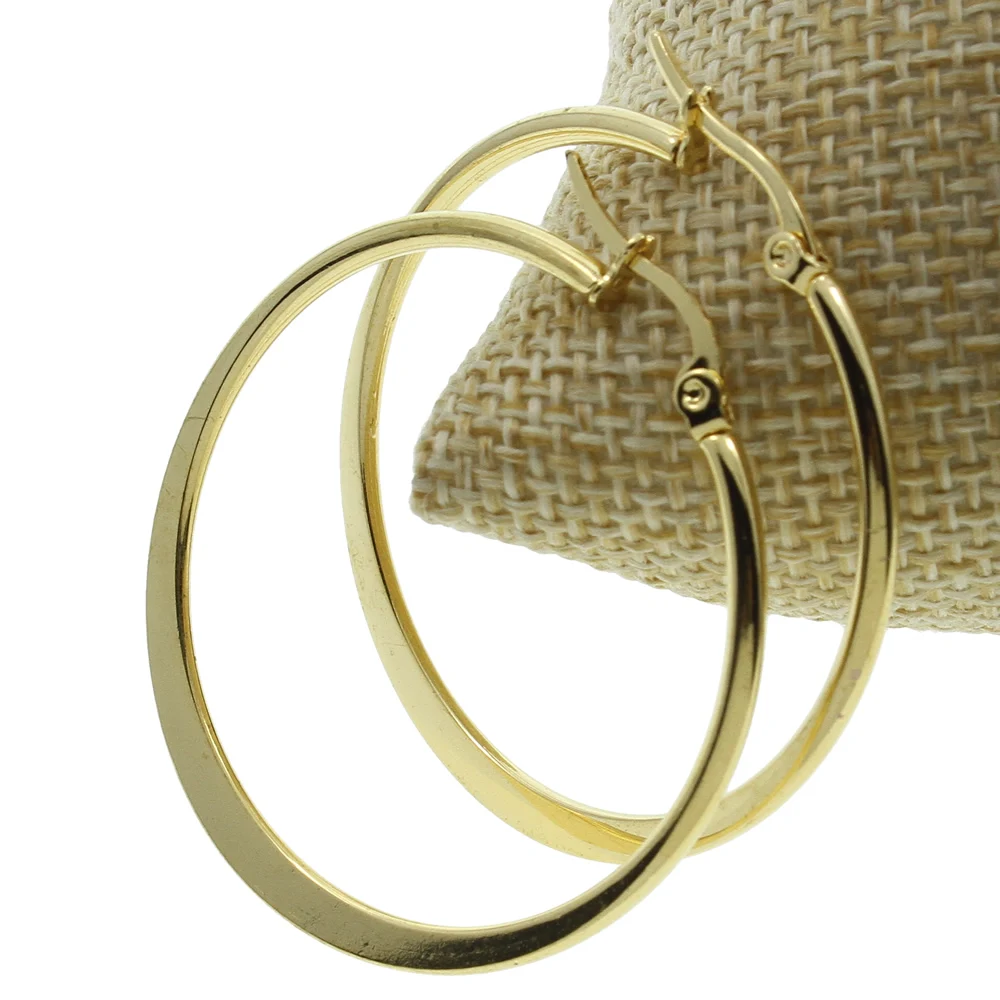 38mm 1 pair Stainless Steel Hoop Earring Punk Jewelry Factoroy