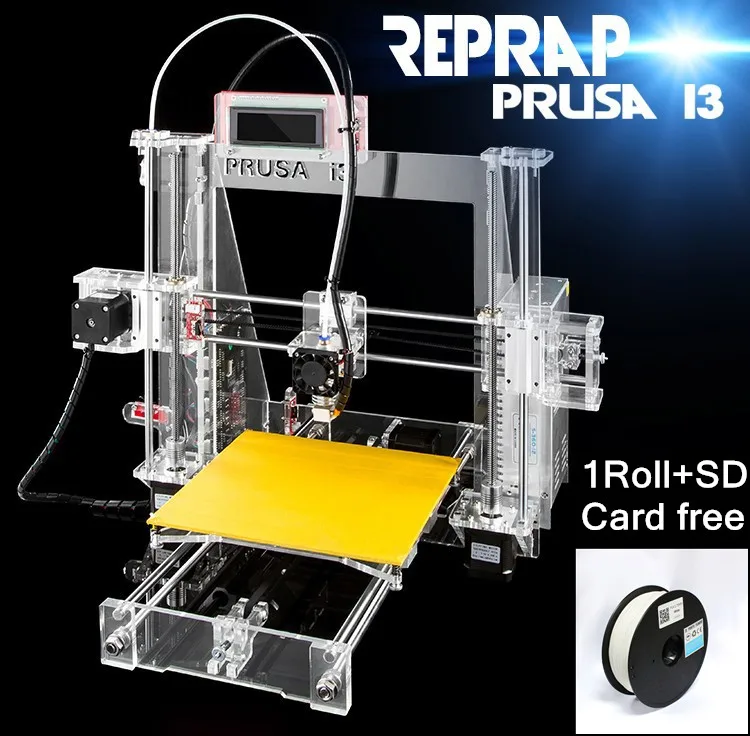  2016!!!! newest reprap prusa i3 3d printer kit 1rolls of fliament+8GB SD Card as gift from our factory 