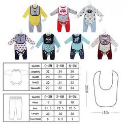 Одежда для новорожденных комбинезон для детей детская одежда для мальчиков и девочек принт с длинными рукавами комбинезон брюки слюны