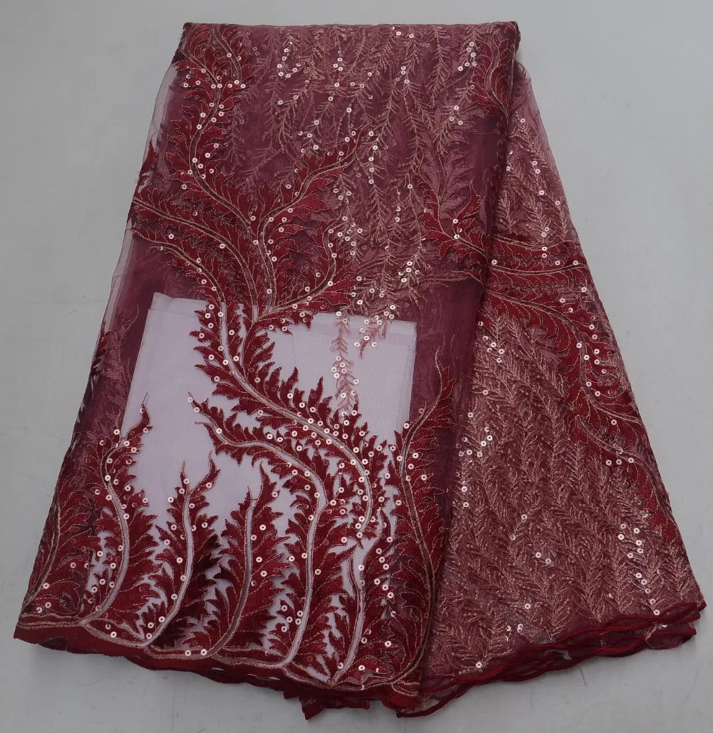 

Sequin Design 2019 New Embroidery African Lace Fabric Mesh Tulle Lace With sequins Nigerian French Guipure tulle Lace