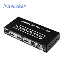 Navceker ZY HS17 4K 3 Port HDMI Switch Audio Extractor Support ARC IR Remote HDMI Switch
