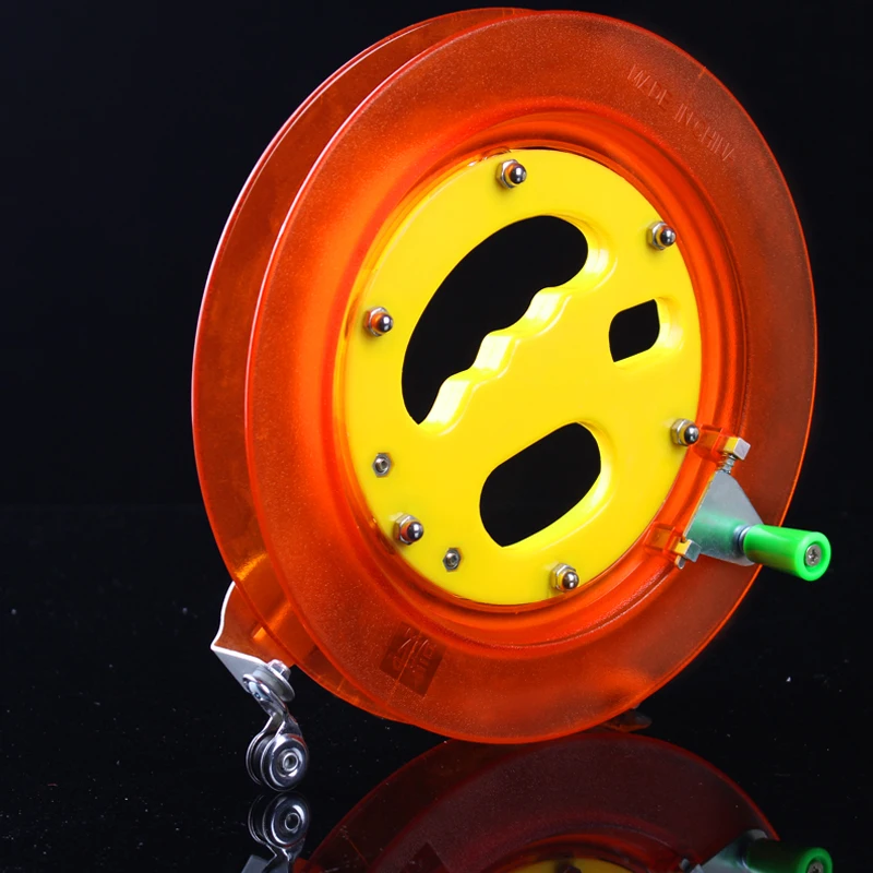 Professional  22cm  ABS Kite Orange / Green Translucent Wheel Big Kite Flying Traction Tools Kite Wheel
