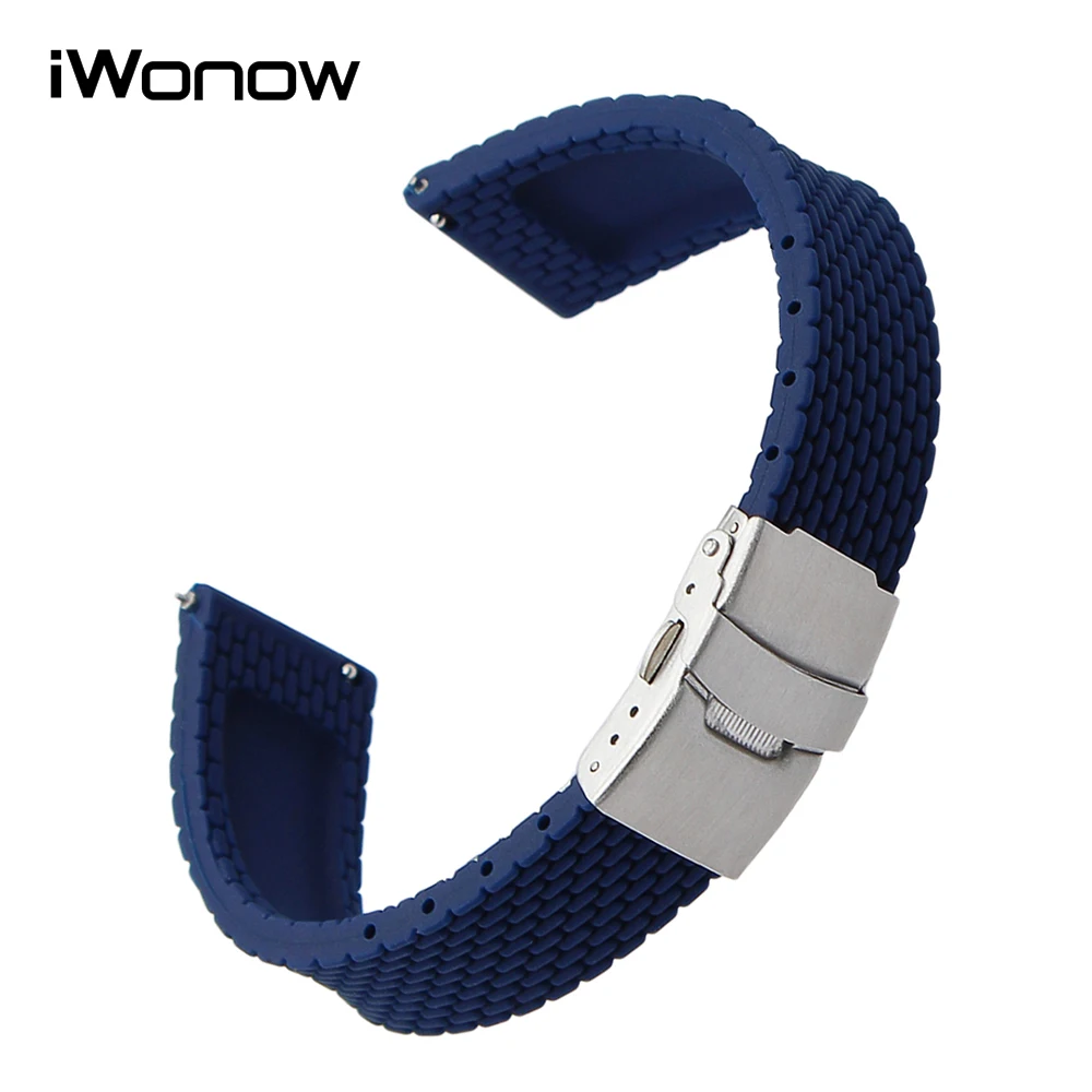 Quick Release Silicone Rubber Watch Band for Breitling Cartier IWC Panerai Wrist Strap 17mm 18mm 19mm