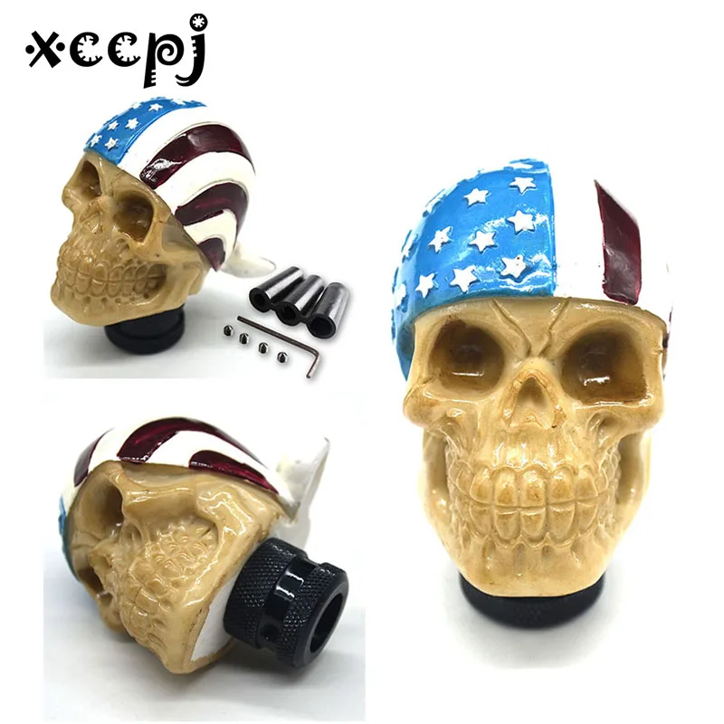 Universal Gear Shift Knob Car Skull Head Modification Stick personality Modified With Scarf | Автомобили и мотоциклы