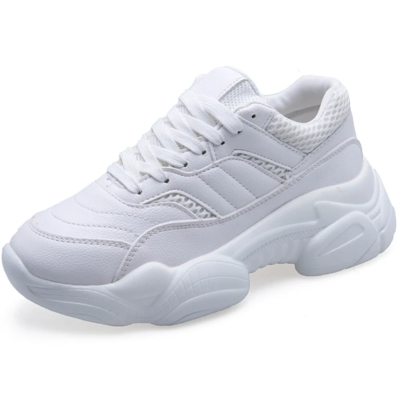

High Quality Summer Casual Women Sneakers Air Mesh Breathable Shoes Flat Platform Casual Shoes Female Trainers White Sneakers