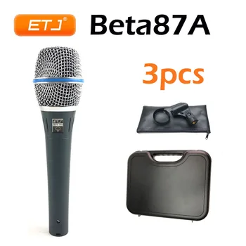 

3Pcs/Lot Beta87A Wired Microphone Beta87 Clear Sound Karaoke Dynamic Handheld Mic Plastic Carrying Box