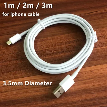 

Original High Quality 1m/3ft 2m/6ft 3m/9ft OD: 3.5MM USB Charger Cable Data Sync charging cable for iPhone 6 7 8 plus X XS MAX