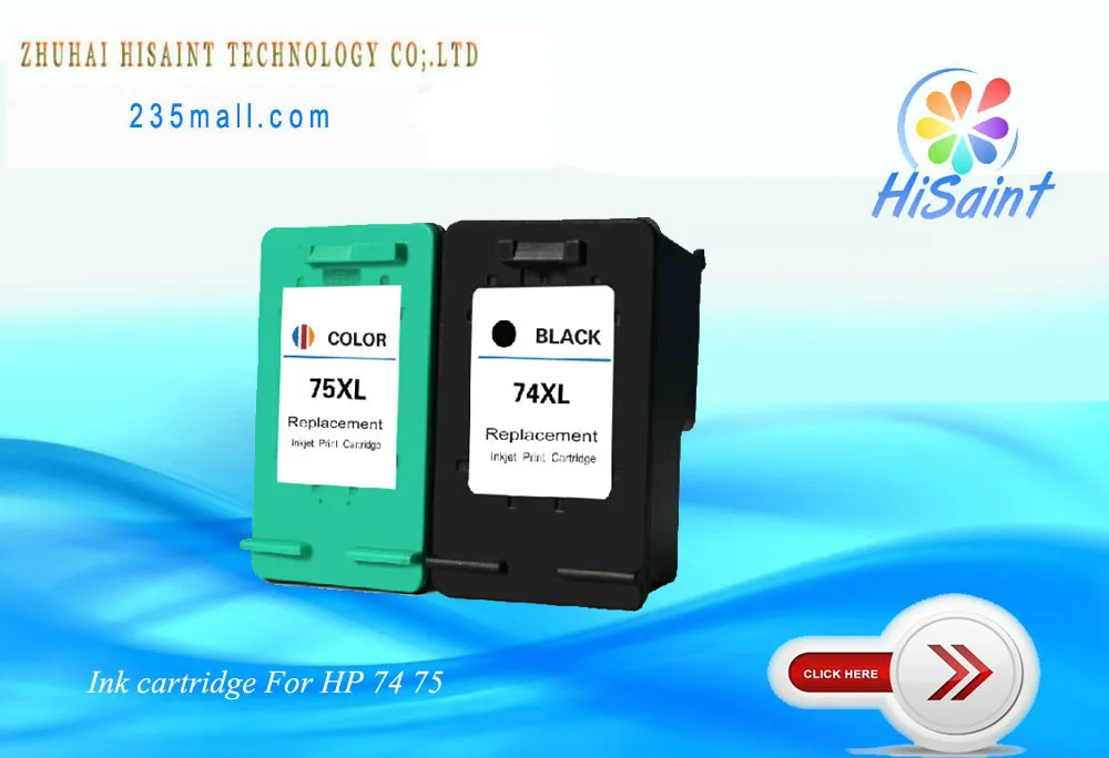 Чернила hisaint картридж совместимый с HP 74 75 для Deskjet D4368 75/OfficeJet J6480/phosmart c4583/C4599