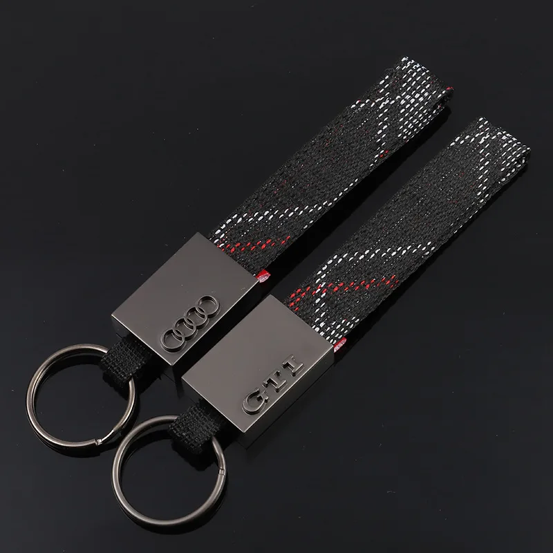 

Keychain for Volkswagen Golf GTI car logo metal Oxford cloth keychain advertising waist hanging key ring ring pendant