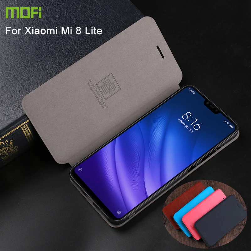 Для Xiaomi Mi 8 Lite чехол MOFI флип из искусственной кожи чехол-подставка s для Xiaomi Mi 8 Lite Чехол-книжка в стиле книги