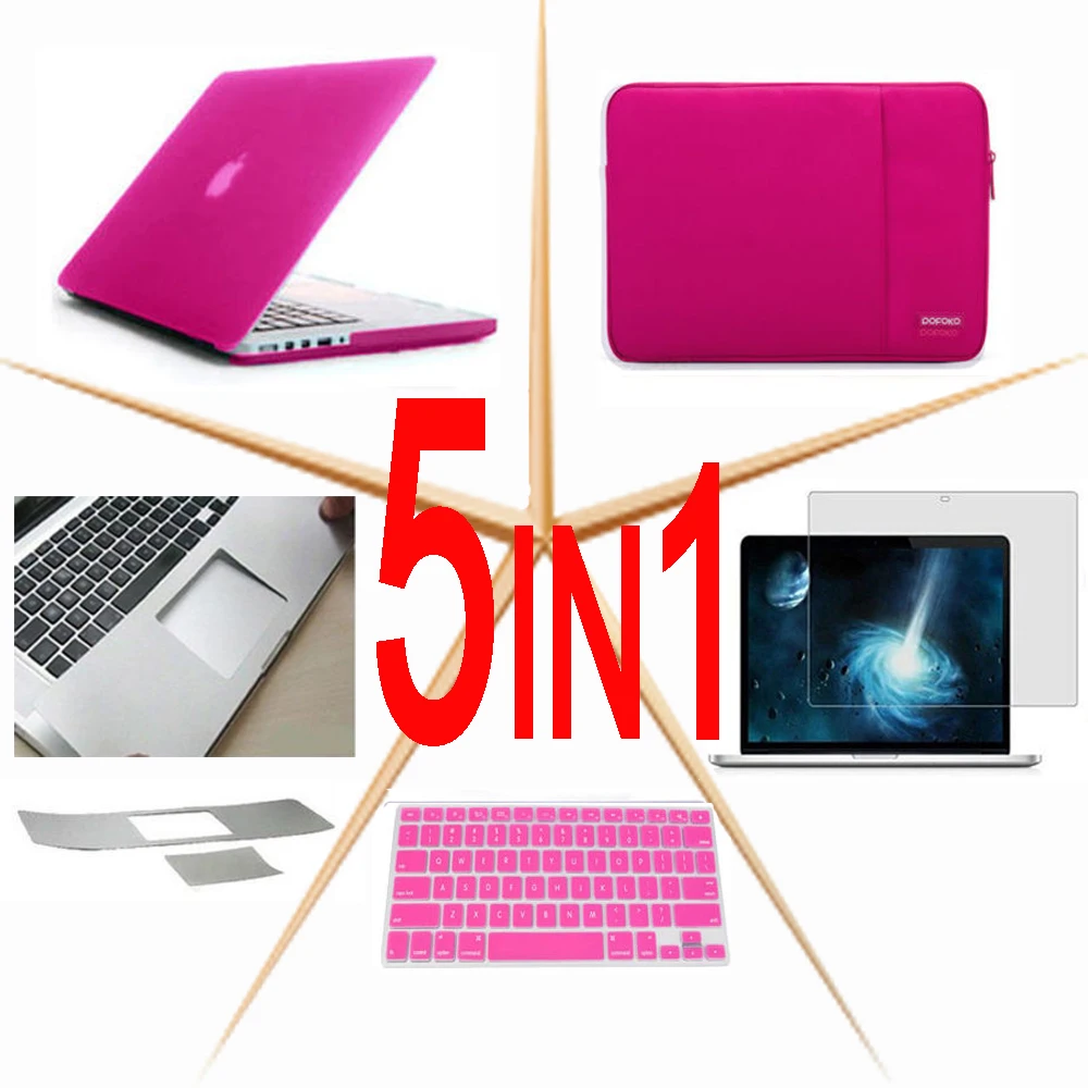 5в1 для Macbook Pro Air retina Touch Bar 11 12 13 15 дюймов сумка ноутбука + жесткий чехол клавиатуры