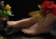 1 Pair Silicone Model Skin Woman is Feet Mold Display Jewerly Sandal Shoe Sock Display Foot Supplies Elasticity the Foot of Alt