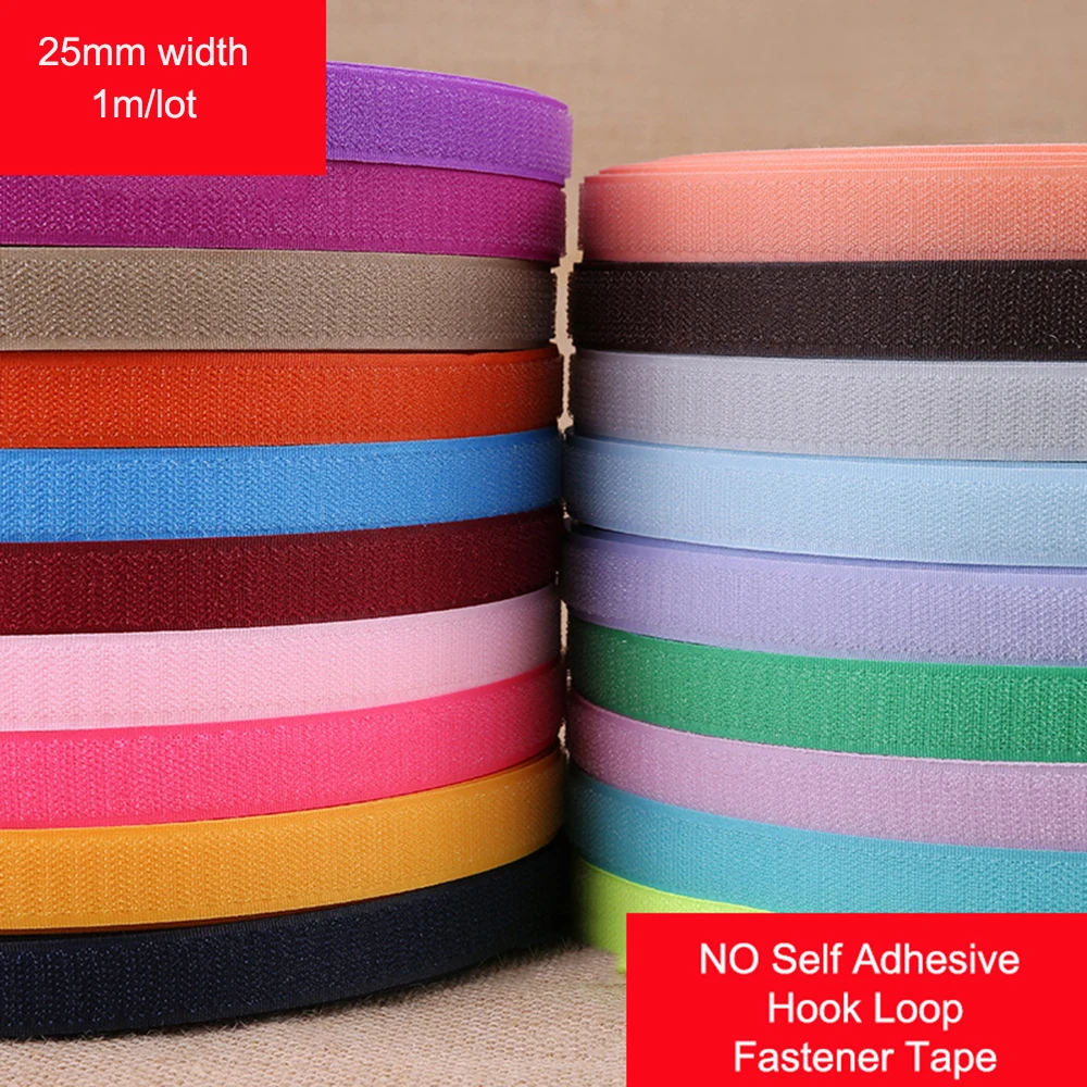 

1M/Pair 25MM Hook and Loop fastener Tape NO Self Adhesive Fastener Tape the hooks velcros Sewing Accessories DIY craft No Glue