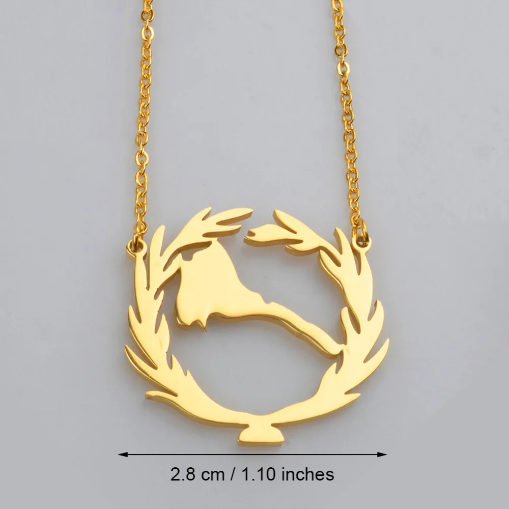 Золото Цвет Эритрея Карты кулон ожерелья для Для женщин и девочек 45 см в африканском стиле карта Эритреи Jewelry подарки# J0457