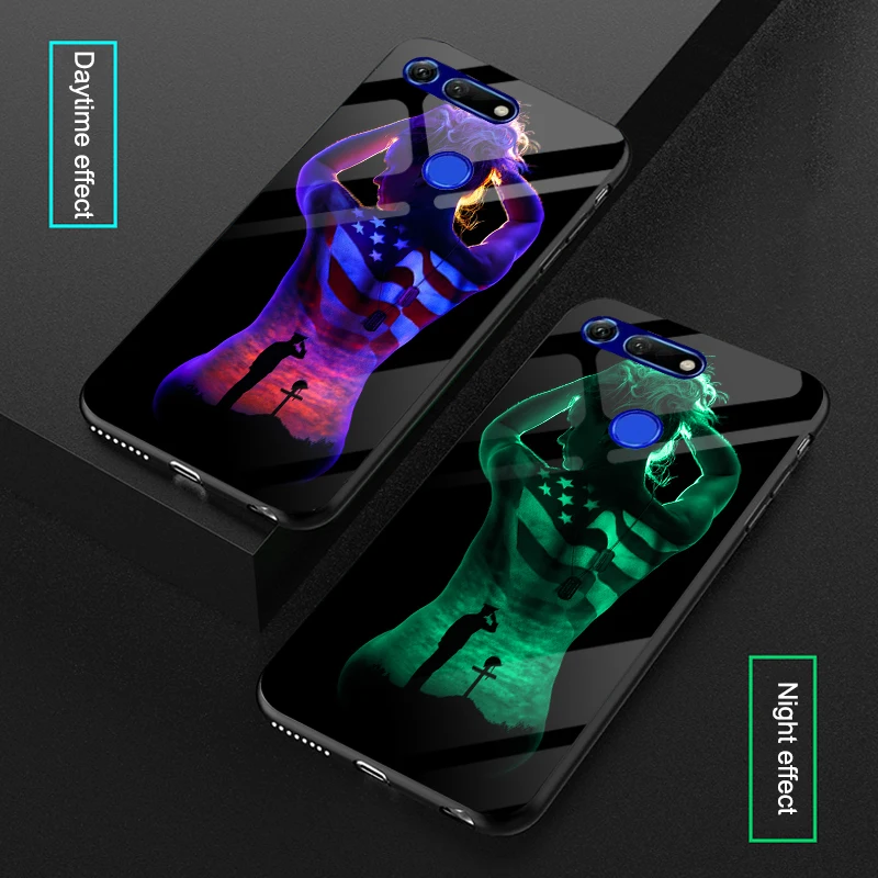 Светящийся стеклянный чехол для Huawei Honor 10i View 20 V20 сексуальный блестящий P Smart Plus