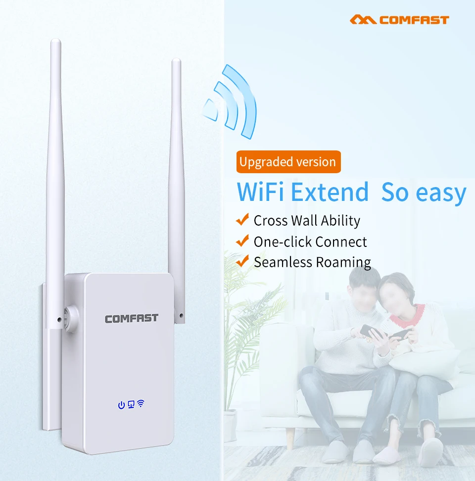 COMFAST беспроводной Wi fi ретранслятор 300 Мбит/с сети Extender сигнала Усилители домашние 2* 5dbi телевизионные антенны Усилитель сигнала, повторитель AP