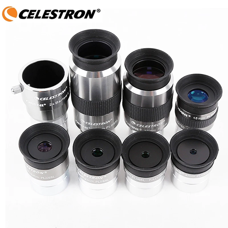 Celestron omni 4 мм 6 мм 9 мм 12 мм 15 мм 32 мм 40 мм и 2x окуляр и линза Барлоу полностью многослойный металлический астрономический телескоп