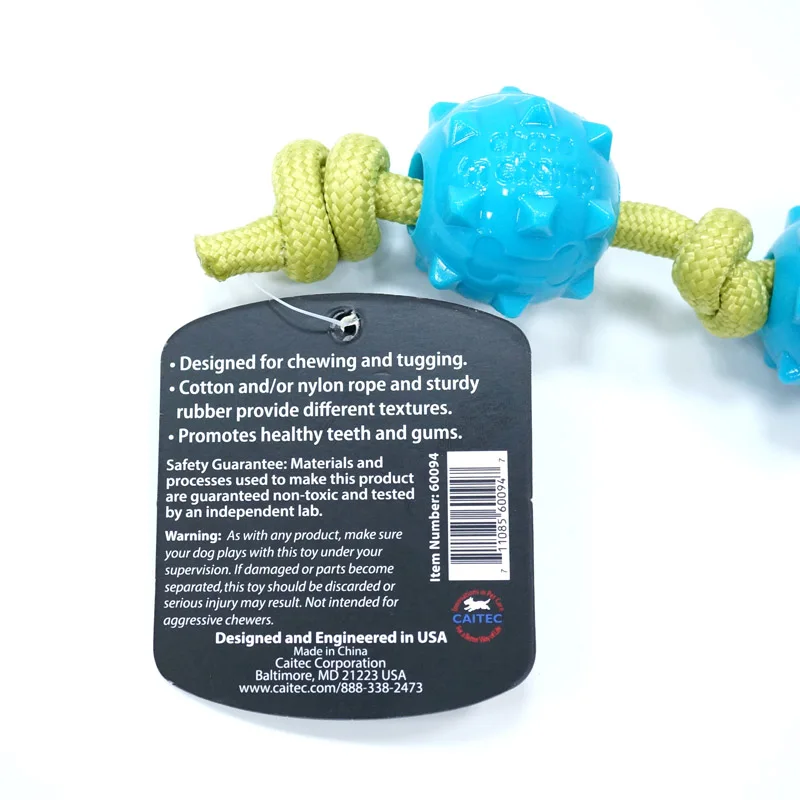 CAITEC собака игрушки для жевания мяч струна Мягкая прочная Жевательная и дергающая лучшая для маленьких собак щенков