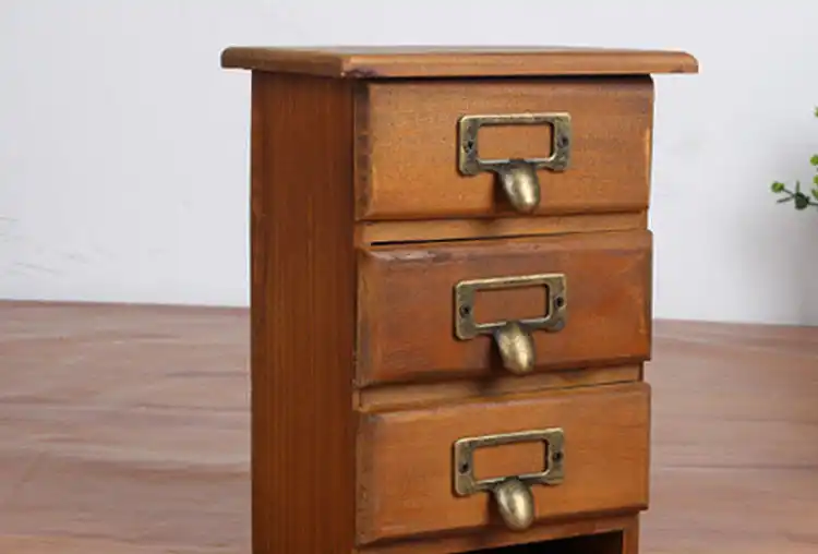 1pc Z Grocery Retro Wooden Small Drawer Type Storage Cabinet Small Drawer Type Storage Cabinet