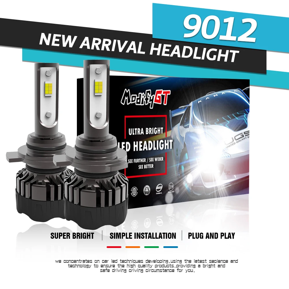 

Modifygt 3 color changing 5 modes H4 led H7 led H8/H9/H11 9005 9006 9004 9007 Headlight 3000K 4300K 6000K 100W 12V 24V