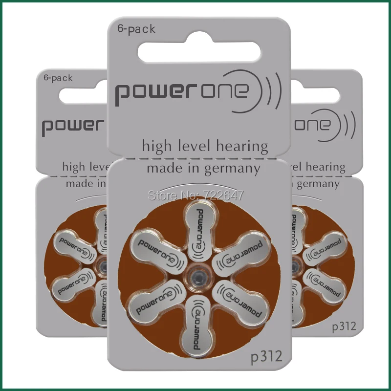 30 pcs Powerone Hearing aid Batteries p312 / 312 / a312 / pr41 for ITC