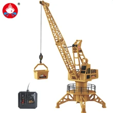 Alambre de control rc grúa torre rc camión vehículo de construcción de elevación tenedor regalos de cumpleaños modelo toys playset 360 grados gira 6820l