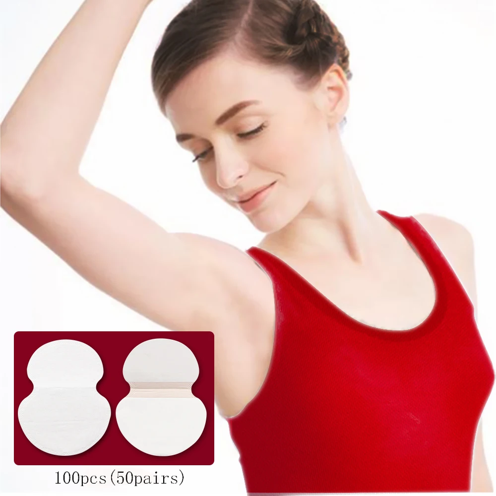 100 pcs 50 حزم الإبط مزيلات الروائح ملصقات الصيف الإبط العرق وسادات امتصاص المتاح مكافحة العرق التصحيح منصات بالجملة