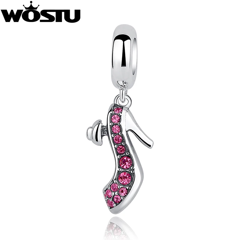 

2017 Summer 925 Sterling Silver Stiletto Shoes Charm Beads Fit Original WST Bracelet Pendant Authentic DIY Jewelry Gift