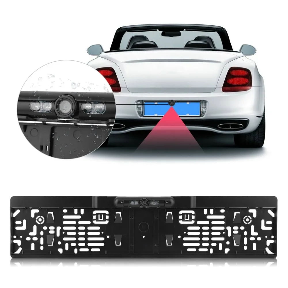 

New 170 Degree Waterproof Plate Frame Night Vision Rear View Reverse Camera Backup Parking Assistance For Auto Car