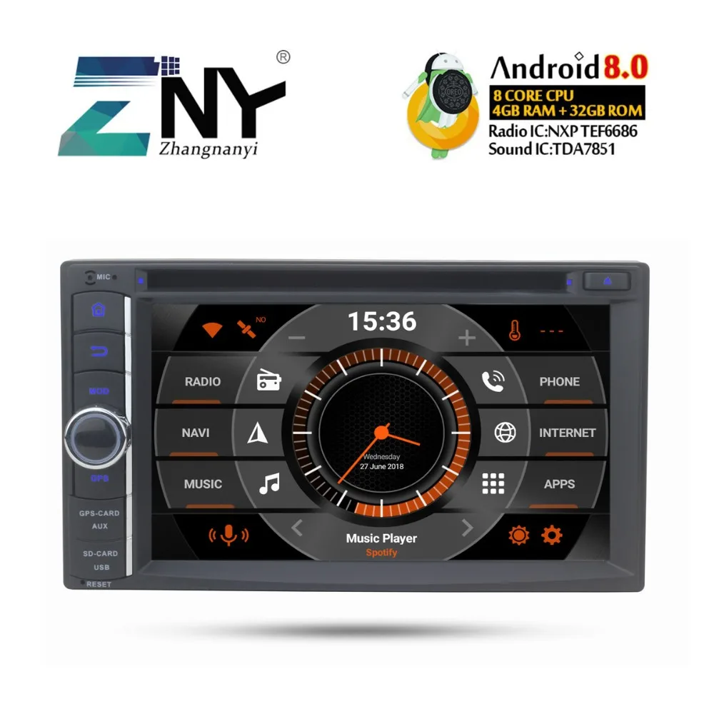 Best 6.2" Android 8.0 Auto Radio FM GPS Car DVD 8 Core CPU Universal In Dash Double 2 Din Stereo Audio Video Fast Boot Backup Camera 0