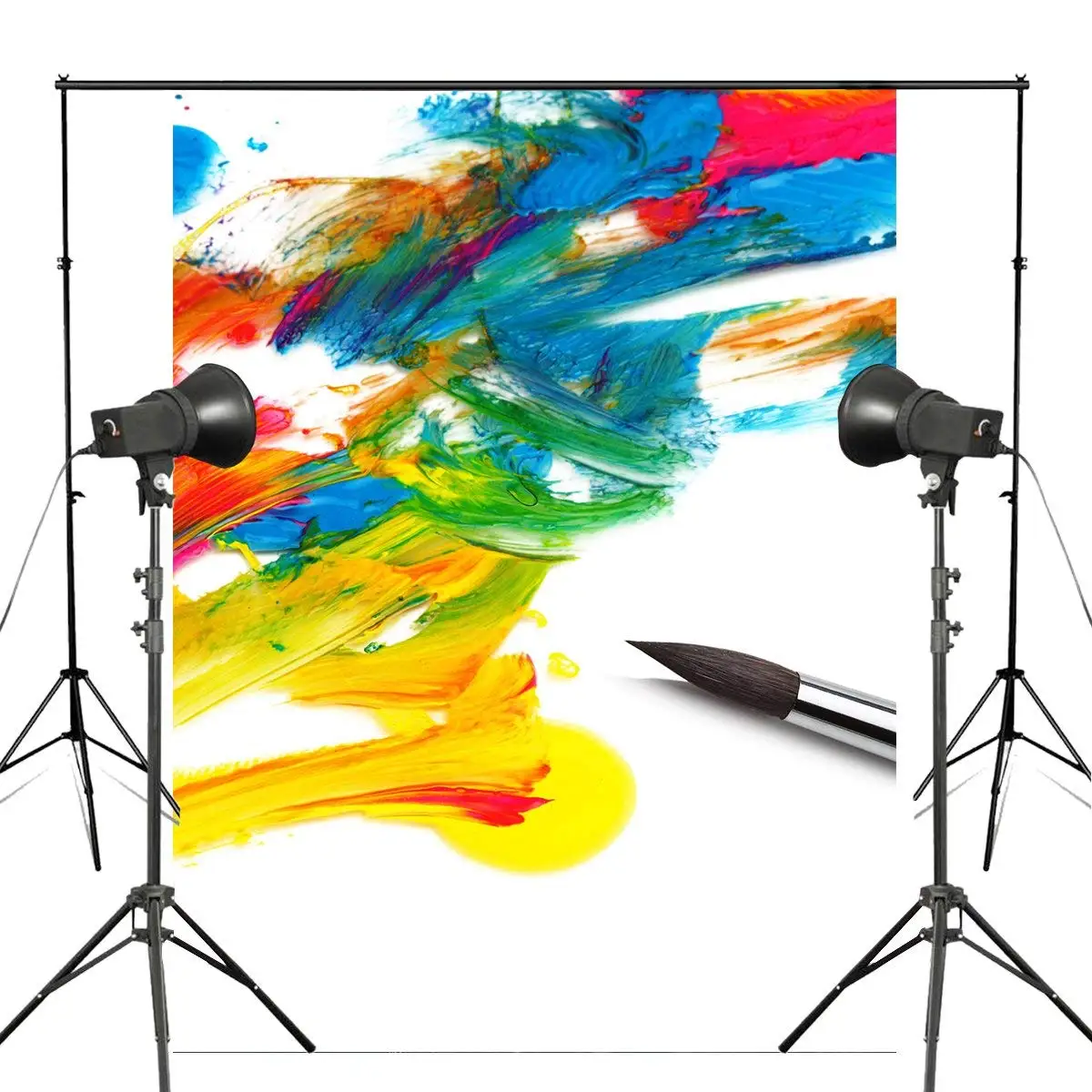 

5x7ft Colorful Ink Painting Photography Backdrop Brush Background Art Photo Studio Backdrop