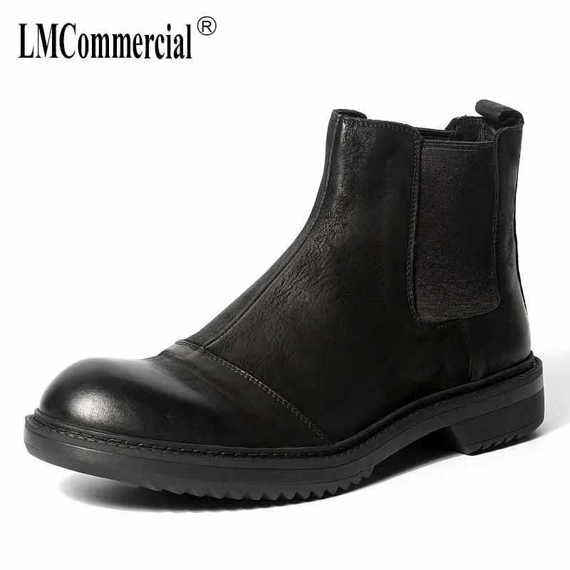 

autumn winter British retro men shoes all-match cowhide breathable fashion Martin boots Genuine Leather men's Chelsea boots