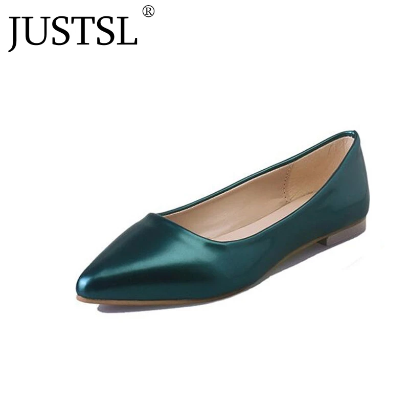 

JUSTSL 2018 SPRING women shallow flats work ladies casual bottom shoes women