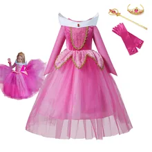 Спящая красавица Платье Для Девочек Принцесса Роза Детский костюм для косплея лес Аврора платья Детские Необычные Хэллоуин Вечерние наряды