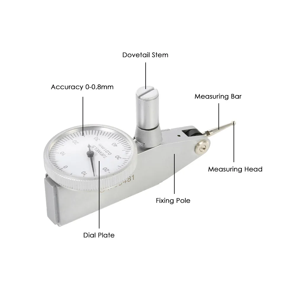Измерительный прибор с вертикальным контактом с подшипником 0,01 мм Точность 0-0,8 мм Диапазон измерения