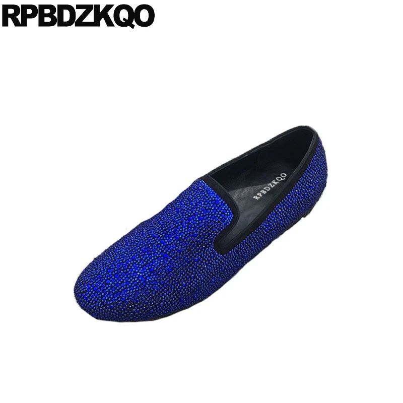 Camurça Preto Marca 11 Grande De Loafers Sapatos Deslizamento Na Decolagem Novos Strass Europeu 2018 Couro Pista Tamanho Apartamentos Moda Real Azul 46 Homens Clube gtA5AqPw