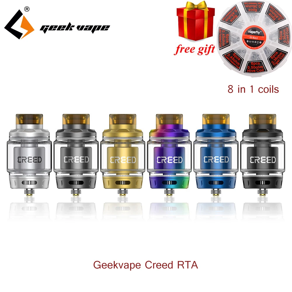 

New eletronic cigarette RTA tank Geekvape Creed RTA with Three interchangeable airflow system 6.5ml big capacity vs Zeus RTA