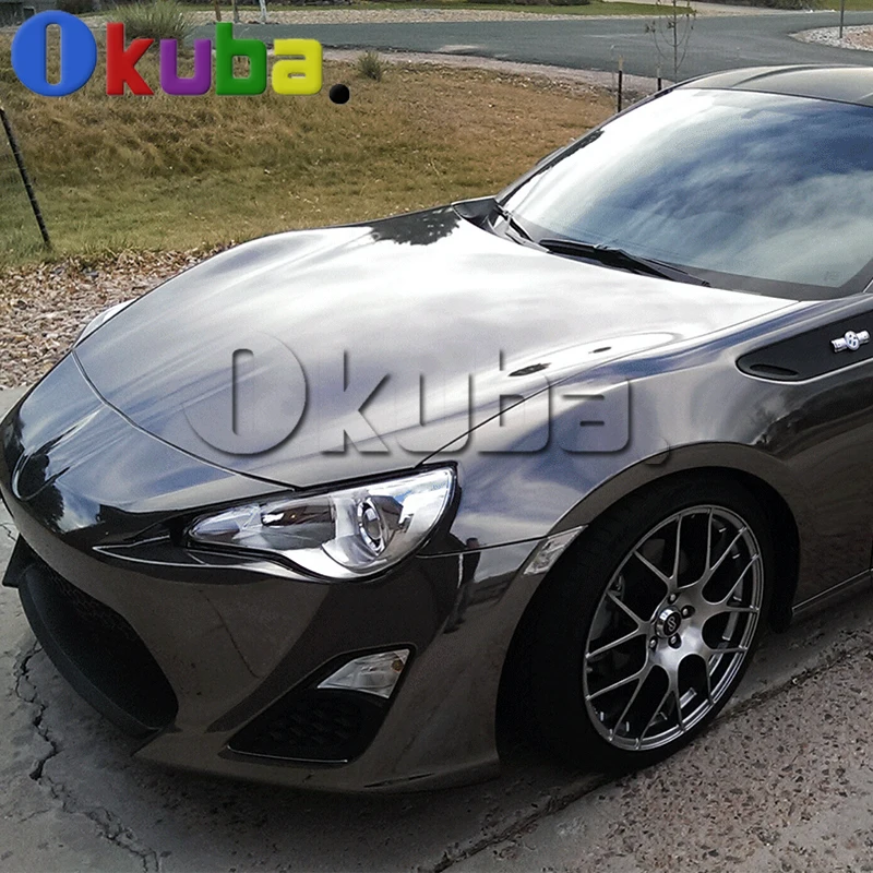 

Stretch Mirror Black Chrome Vinyl Film 3 Layers Super Glossy Chrome Sticker With Air Bubble Free Vehicle Chrome Sheet
