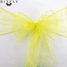 18 см* 275 см свадебные и праздничные чехлы на стулья из органзы с бантом, чехлы на стулья для рождественской вечеринки, банкета, украшения, домашний текстиль золотого цвета