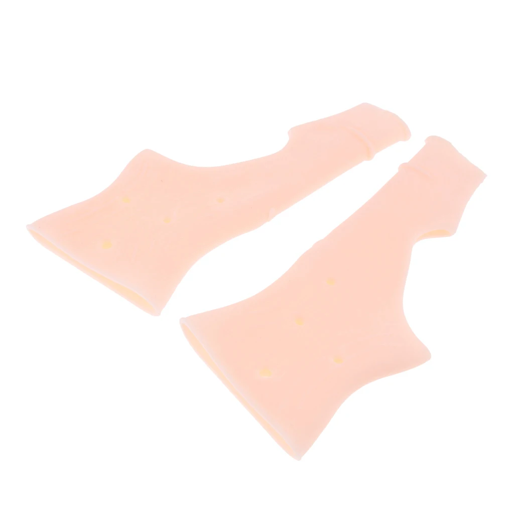 1 Pair Washable Silicone Gel Thumb Wrist Support Glove Spasms Tendonitis Arthritis Brace Wraps Sleeve - Elastic Fits Most People