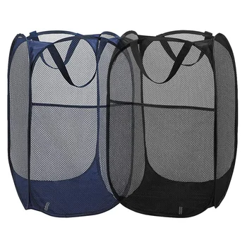 

NHBR-2Pcs Mesh Pop-Up Laundry Basket for Easy Storage and Folding Pop-Up Clothes Basket