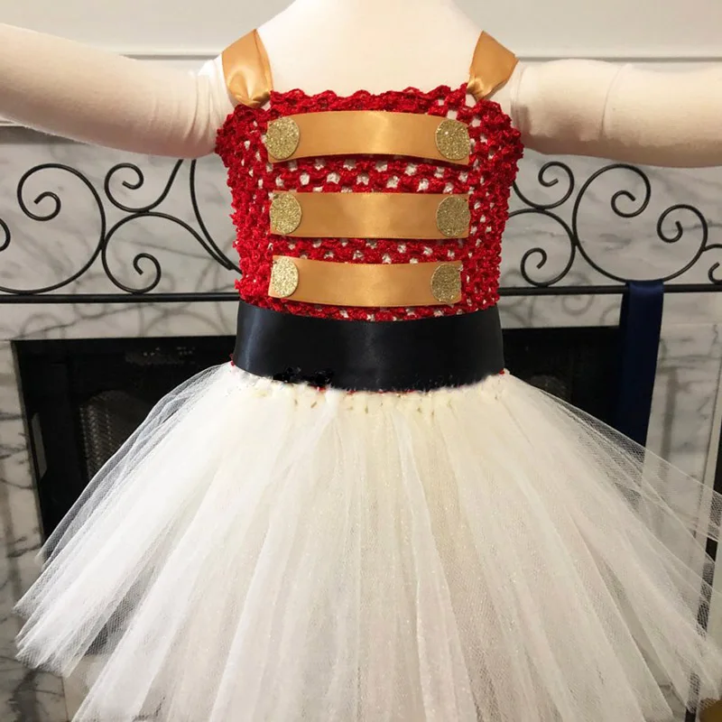 

Red Golden Girls Soldier Tutu Dress Nutcracker Halloween Costumes For Kids Fancy Ringmaster Christmas Party Dresses PQ227