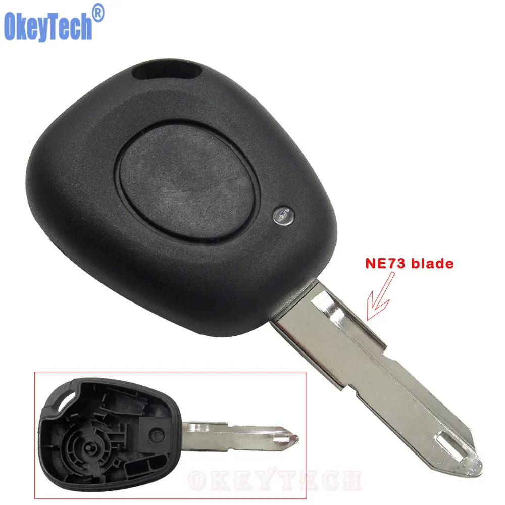 OkeyTech Remote Car Key Case Shell Fob For Renault Twingo Megane Scenic Laguna 1 Button with Uncut Blade NE73 Replacement Cover