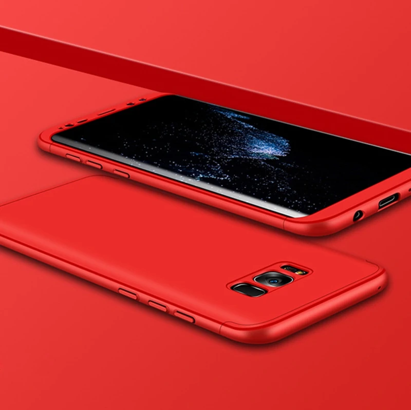 Note8 чехол для Galaxy S8 Plus роскошный черный и красный ультра тонкий жесткий PC Передний