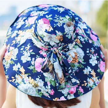 

New Fashion Bohemian Style High Quality Cloth Summer Sun Hat For Women Hat Large Visors Beach Hat Brand Sun Cap