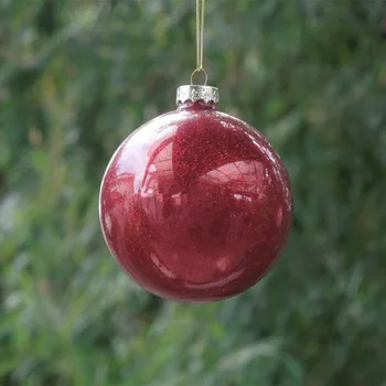 

Free Shipping Diameter=8cm 10cm 12cm 15cm 20cm Red Glass Christmas Ball Christmas Tree Decoration Christmas Day Gift