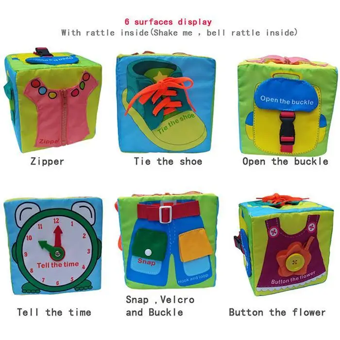 

Multi functional Baby Dressing Toy Buttons Tie Shoes Life Skills Cloth Book Box Early Learning Dressing Cloths Toys for Children