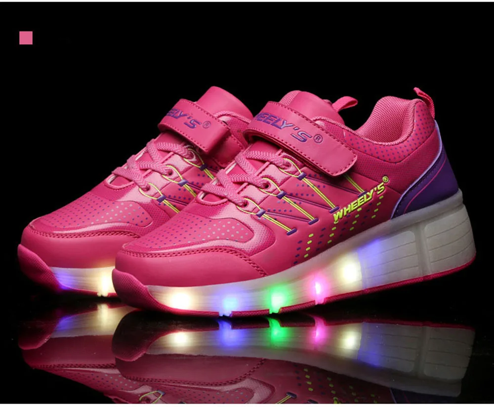 Светящиеся кроссовки детские кроссовки с колеса роликовые коньки обувь светящиеся туфли детские туфли со светодиодной подсветкой для мальчиков и девочек