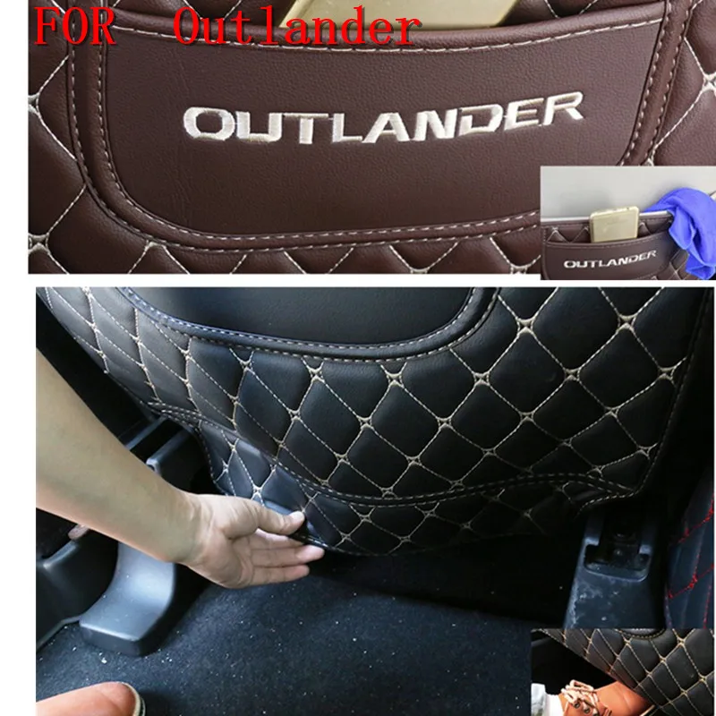 Car-armrest-box-Back-row-anti-kicking-pad-holster-Artificial-Leather-for-MITSUBISHI-outlander-2013-2018 (1)