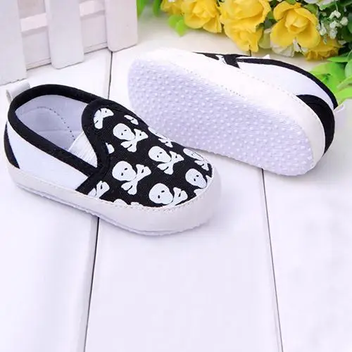 Fashion Infant Baby Boy Girl Toddler Shoes Kid Skull Soft Sole Anti-Slip Prewalker Shoes